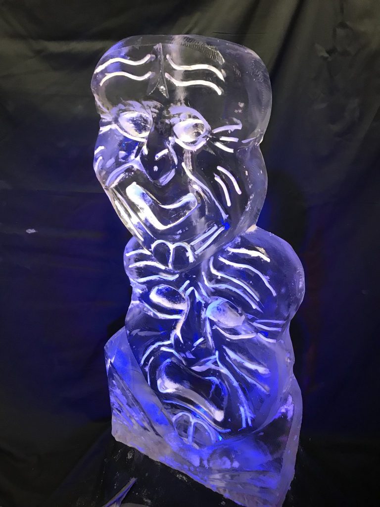 Masks Ice Sculpture Vodka Ice Luge at Portsmouth Naval Base Party