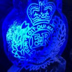 Royal Engineers Cap Badge Ice Sculpture Vodka Ice Luge