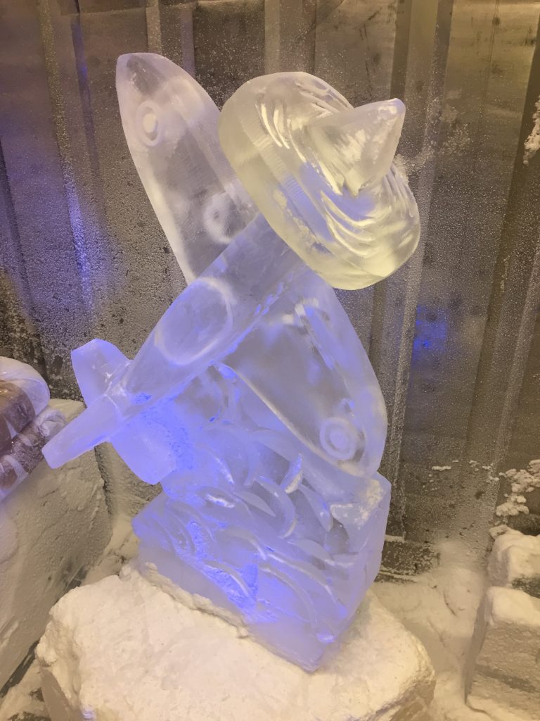 Spitfire Ice Sculpture Vodka Luge at RAF Cranwell Battle Of Britain Party