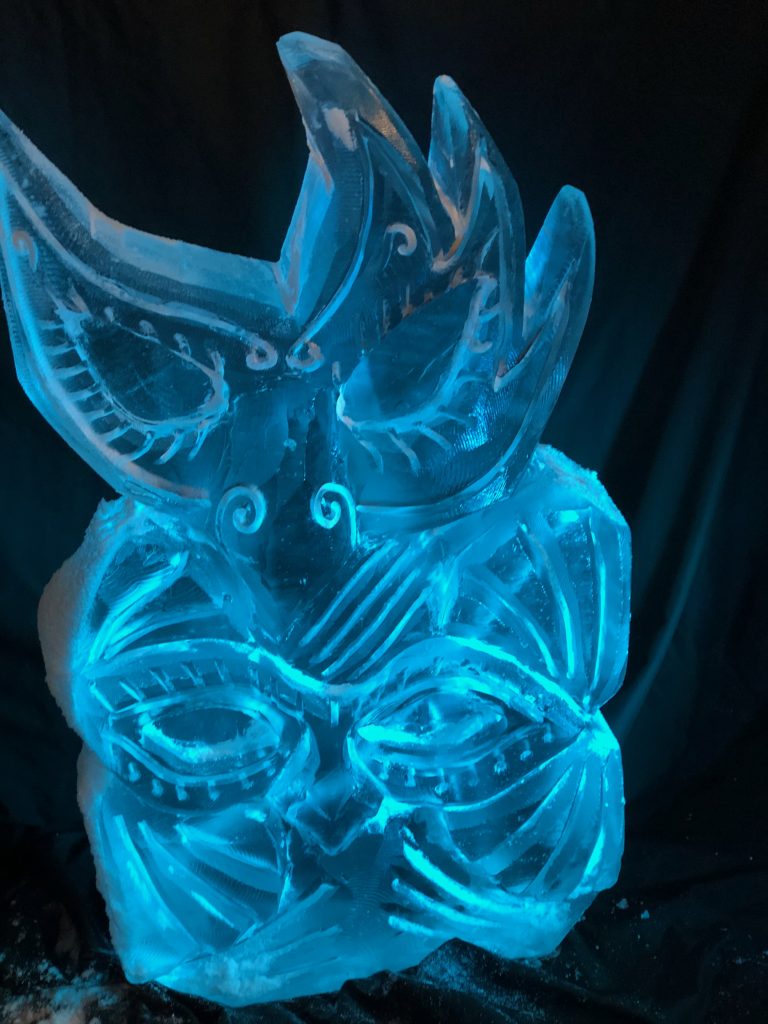 Masquerade Ball Ice Sculpture Vodka Ice Luge
