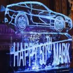 50th Birthday Ice Sculpture ; Vodka Ice Luge Aston Martin Car