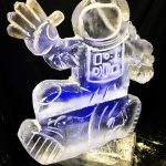 Spaceman Space Force Ice Sculpture Vodka Ice Luge for Birthday Party