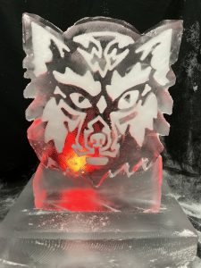 Wolf Head Vodka Ice Luge Ice Sculpture