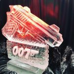 007 James Bond themed gun Ice Sculpture Vodka Ice Luge