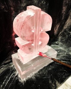 Dollar Ice Sculpture Vodka Ice Luge for party in West Lonndon