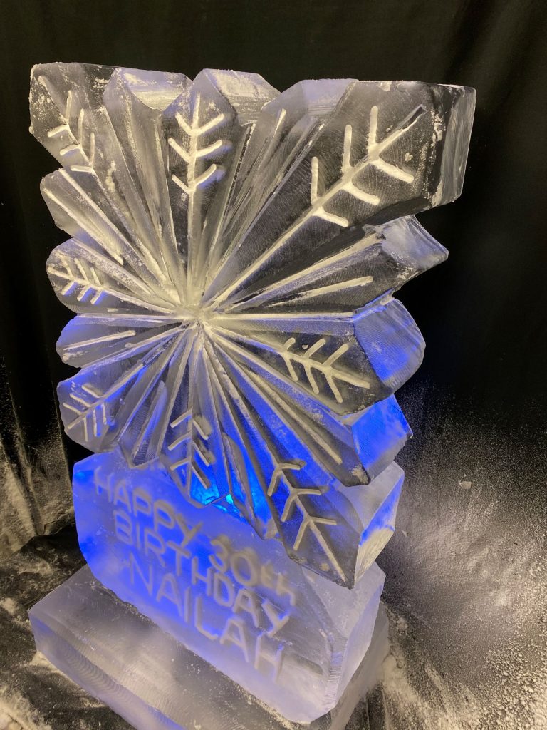 Christmas Birthday Snowflake Vodka Ice Luge Ice Sculpture for 30th Birthday