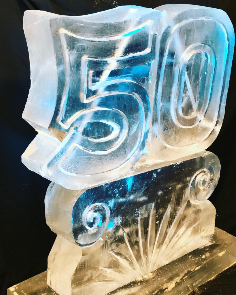 50 Ice Luge / 50 Ice Sculpture Vodka Ice Luge for 50th Birthday in Guildford