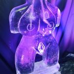 40th Birthday Ice Sculpture Vodka Ice Luge Female Torso Ice Carving