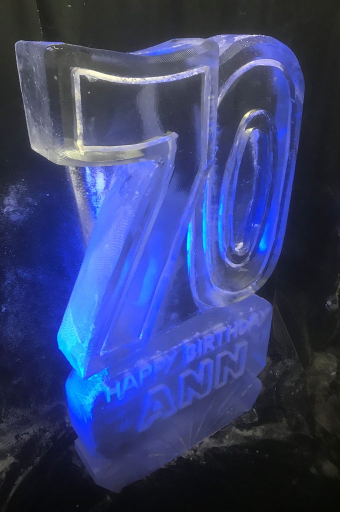 70th Birthday Ice Sculpture Vodka Ice Luge in Nottingham