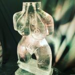 Female Torso Ice Sculpture Vodka Ice Luge for 40th Birthday Ice Luge