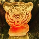 Tiger Face Vodka Ice Luge for Princess of Wales' Royal Regiment mess party