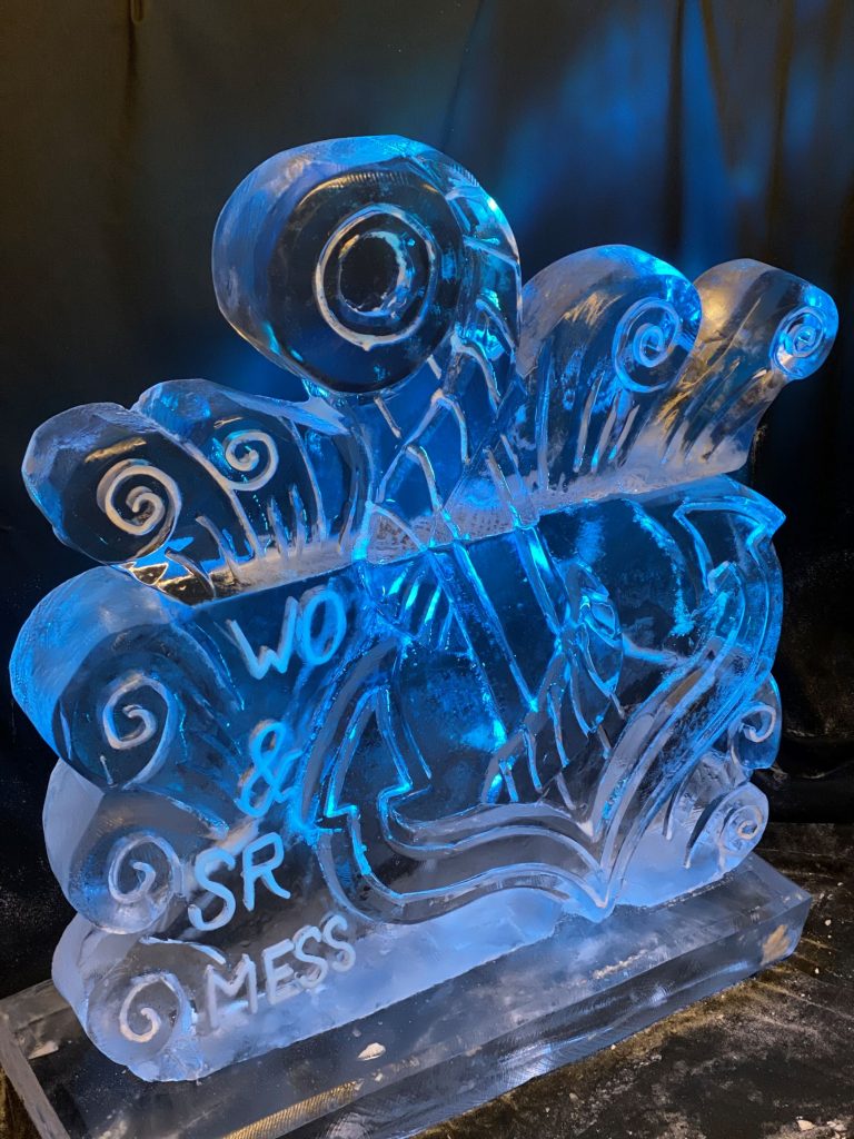 Anchor Naval theme Ice Sculpture Vodka Luge for Royal Navy in Portsmouth Naval Base