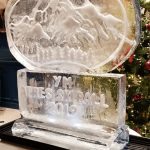 Apres Ski Themed Vodka Ice Luge Ice Sculpture for RAC Club Xmas Party