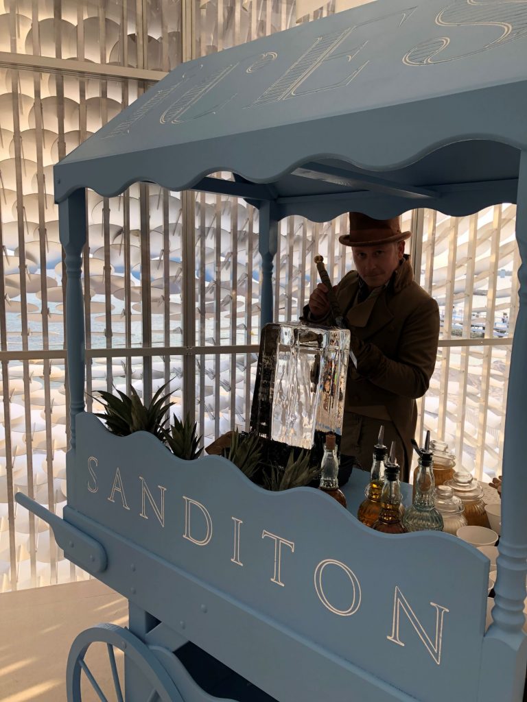 Live Ice Sculpture for Sanditon TV Series in MIPCOM Cannes