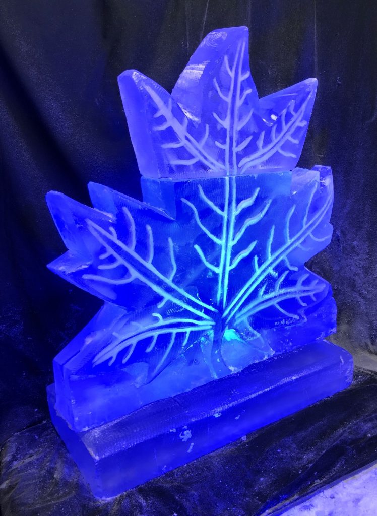 Maple Leaf Ice Sculpture Vodka Ice Luge for Canadian Party
