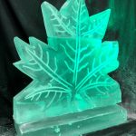 Canadian Maple Leaf Ice Sculpture Vodka Ice Luge