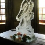 Champagne Bottle Vodka Ice Luge Ice Sculpture For Pennyhill Park Hotel Wedding Party