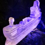 Navig8 Container Ship Ice Sculpture Vodka Luge for Lloyds Of London Event