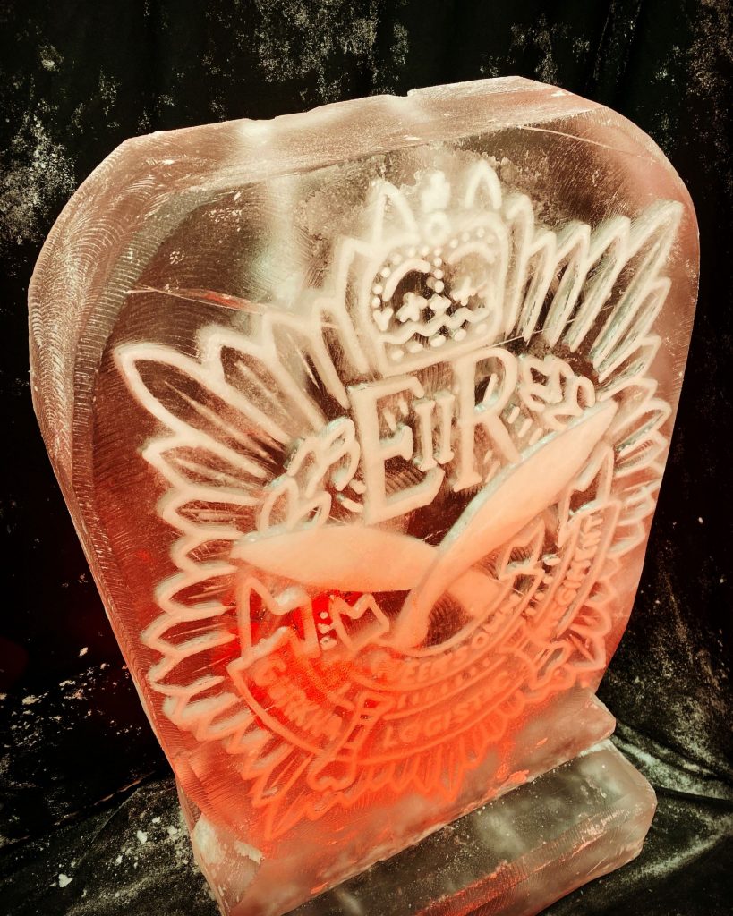 Royal Gurkha Logistics Regiment Cap Badge Ice Sculpture Vodka Luge