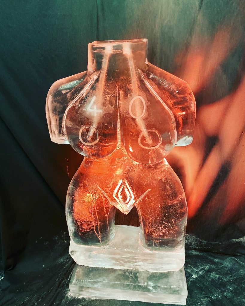 Female Torso Ice Sculpture Vodka Ice Luge