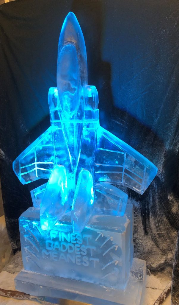 F15 fighter jet plane ice sculpture - F15 vodka luge - F15 luge - raf ice luge - raf ice sculpture - raf lakenheath - raf coningsby -USAF ice sculpture - 48th Fighter Wing - 494th Fighter Squadron - Raytheon Trophy - Raytheon winners - IWM Duxford - imperial war museum duxford - duxford - Glacier Ice - Ice Box - Funky Ice - Ice Creations - | Ice Agency