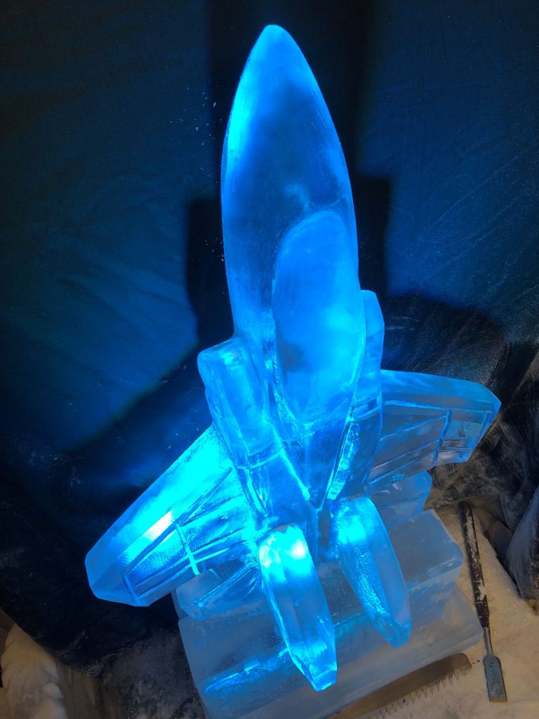 Plane Ice Sculpture / F15 ice sculpture - F15 vodka luge - F15 luge - raf ice luge - raf ice sculpture - raf lakenheath - raf coningsby -USAF ice sculpture - 48th Fighter Wing - 494th Fighter Squadron - Raytheon Trophy - Raytheon winners - IWM Duxford - imperial war museum duxford - duxford - Glacier Ice - Ice Box - Funky Ice - Ice Creations - | Ice Agency
