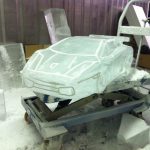 Ferrari Car Ice Sculpture Vodka Luge for Avis Cars at St Andrews