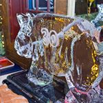 Flying Pig Ice Sculpture Vodka Ice Luge at Clapham Birthday Party