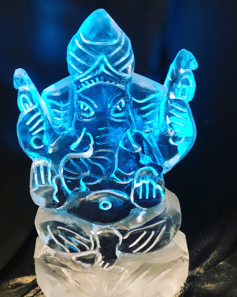 Asian Wedding Ganesh Vodka Ice Luge Ice Sculpture for Slough Wedding
