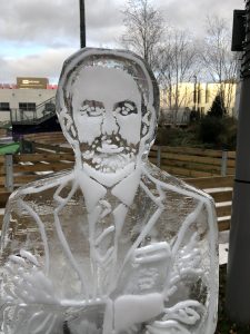 Soccer Am Live Ice Carving of Gareth Southgate for Sky Sports
