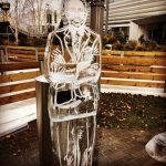 Gareth Southgate live ice sculpture for Soccer Am Xmas Special