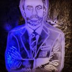 Gareth Southgate Ice Sculpture Vodka Luge Ice Carving for Sky Sports TV