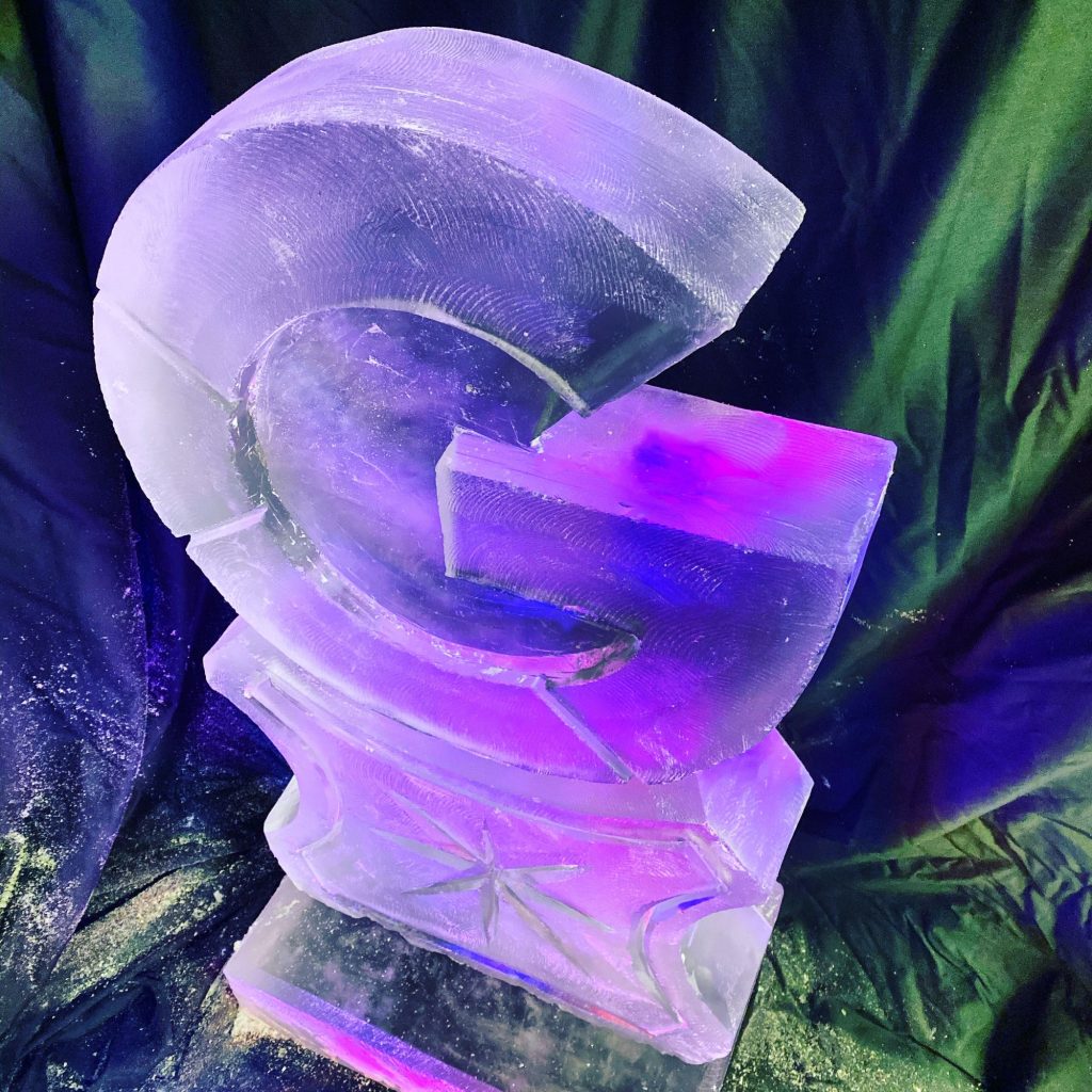 Ice Sculpture Vodka Ice Luge of Letter for Google Party Event Birmingham