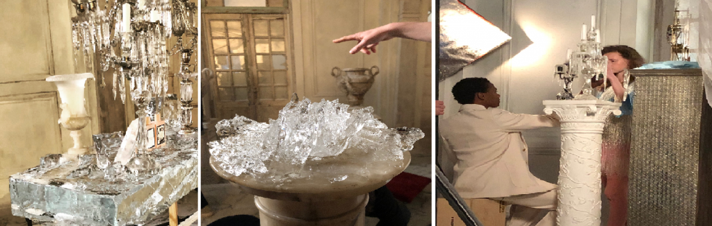Gucci Bloom Campaign photo shoot ice sculptures and ice carvings for David White Set Design and Big Sky Studios