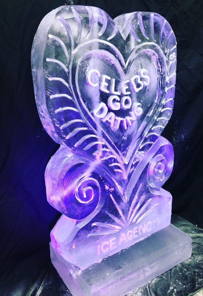 Heart Ice Sculpture Vodka Ice Luge for Celebs Go Dating Party