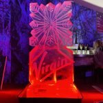 Virgin Atlantic Ice Sculpture Vodka Luge Ice Carving for Virgin Christmas Party Crawley