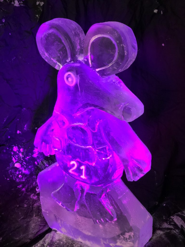 Clanger Ice Sculpture Vodka Ice Luge for Clanger Fan Club