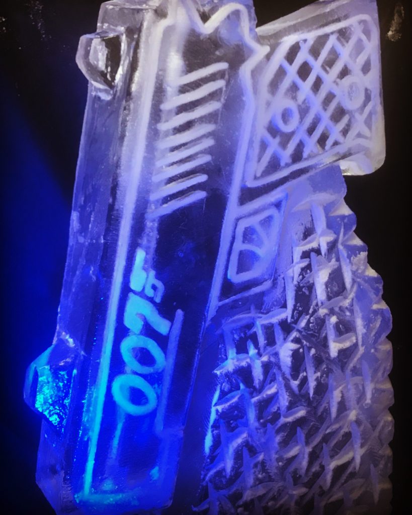 007 James Bond Party Theme Ice Sculpture Vodka Ice Luge
