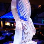 Tennis Theme Party Racket Ice Sculpture Vodka Ice Luge in Wimbledon party