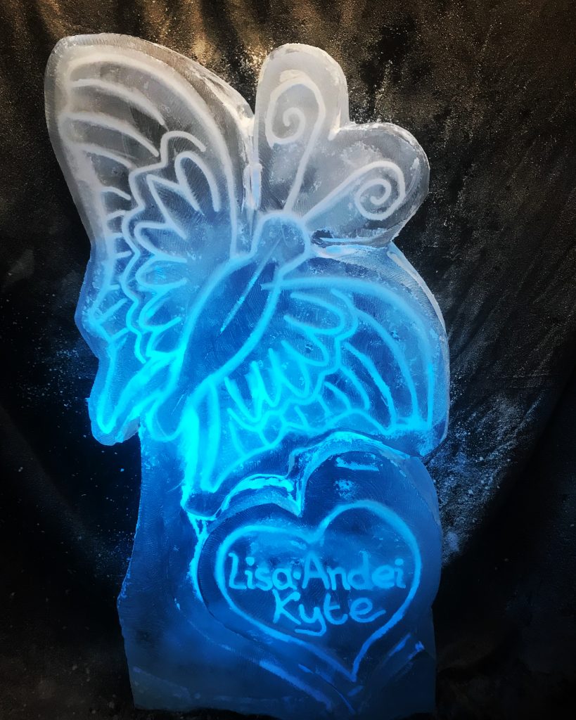 Butterfly Vodka Ice Luge Ice Sculpture For Brighton Wedding Reception