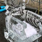 Christmas Market Live Ice Sculpture Carving Display in Kent