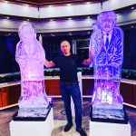 Corbyn and Boris Johnson Ice Sculpture for Good Morning Britain with Piers Morgan