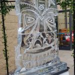 Kontiki Mask Ice Sculpture Vodka Ice Luge at Barracks Masquerade Party