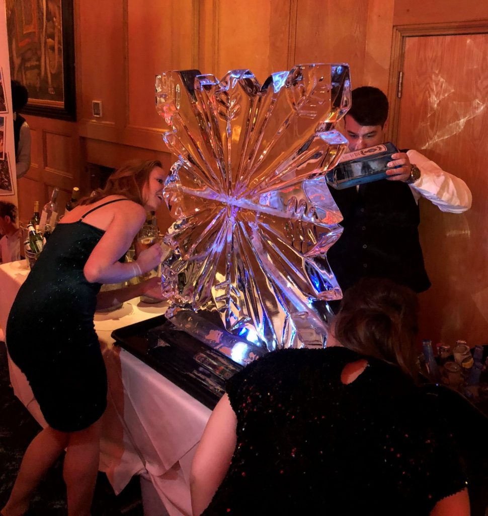 Guildford Christmas Party Snowflake Vodka Ice Luge Ice Sculpture
