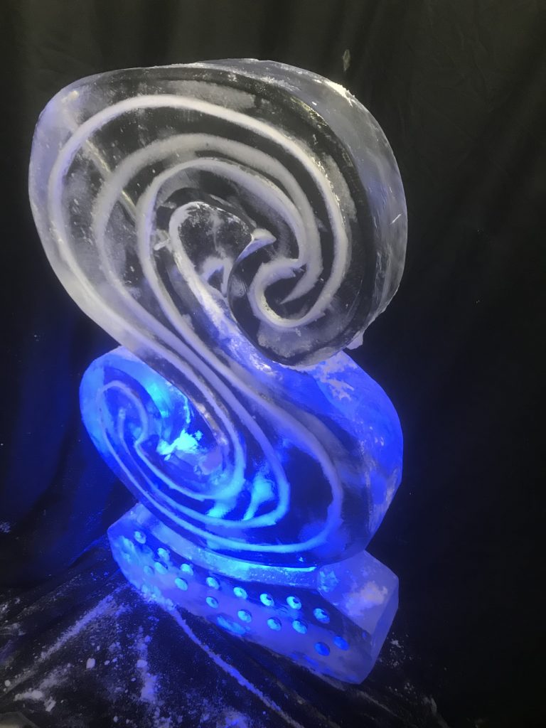 Letter S Ice Sculpture Vodka Ice Luge for Surrey Birthday Party
