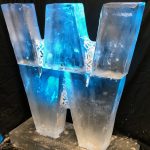Letter Ice Sculpture Vodka Ice Luge Letter W for Isle Of Wight