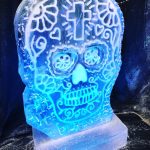 Mexican Skull Ice Sculpture Vodka Ice Luge