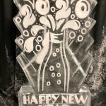 Bursting Champagne Bottle Vodka Ice Luge Ice Sculpture for New Years Eve Party