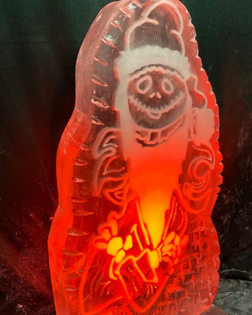 The Nightmare Before Christmas Vodka Ice Luge Ice Sculpture at Maidstone Xmas Party