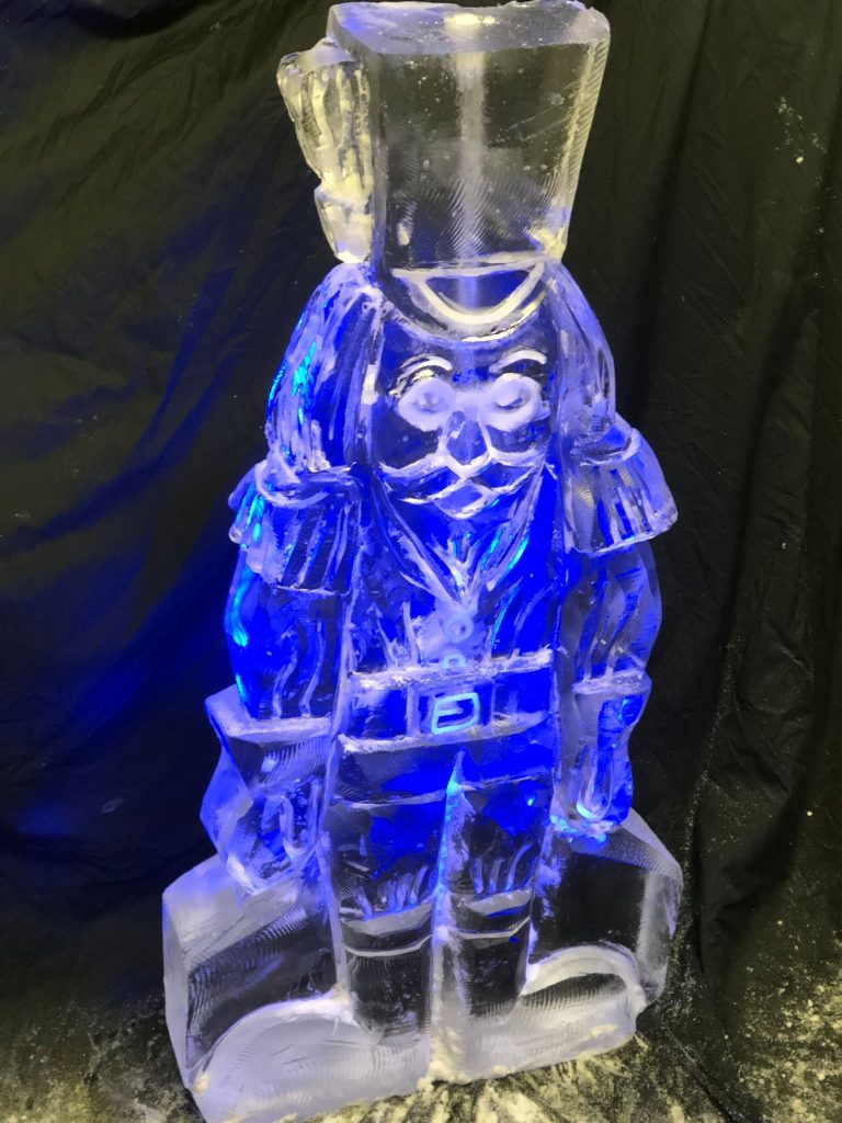 Nutcracker Vodka Ice Luge Ice Sculpture For Cambridge Christmas Party
